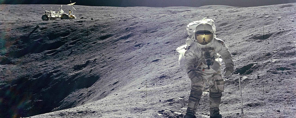 white astronaut suit, Moon, space HD wallpaper