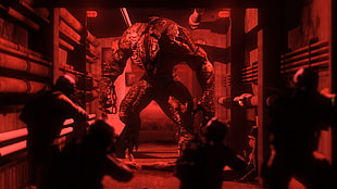 man in black suit jacket, creature, horror HD wallpaper
