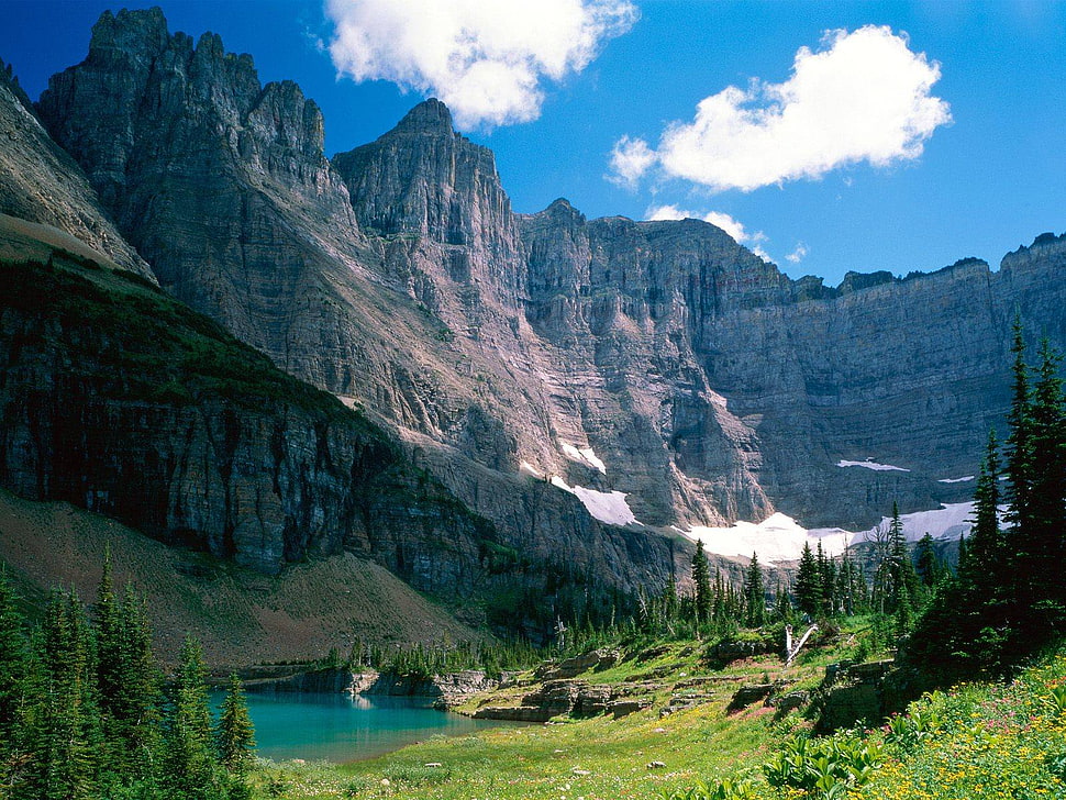 gray mountain, nature, landscape, mountains, wilderness HD wallpaper