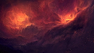photo of orange and red nebula
