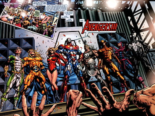 Avengers comic book print HD wallpaper