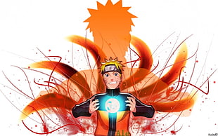 Uzumaki Naruto illustration, Uzumaki Naruto, Naruto Shippuuden, anime, Kyuubi