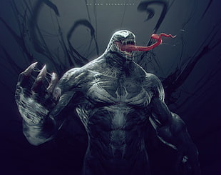 Venom illustration, fantasy art, digital art, Venom, Spider-Man