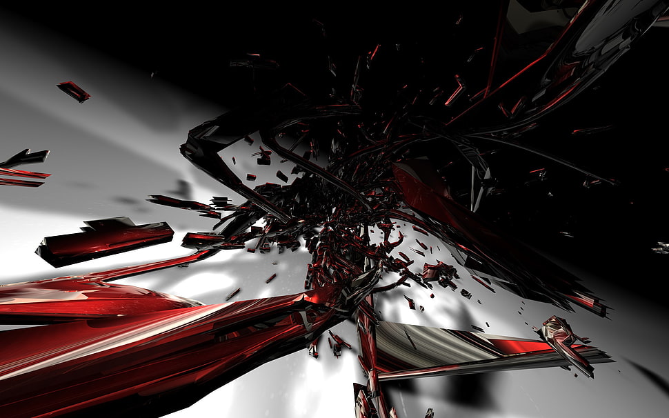black and grey abstract painting, abstract, red HD wallpaper