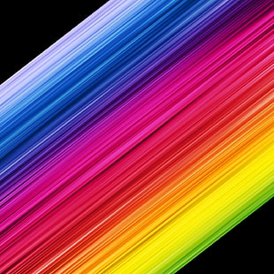 blue, red, and pink rainbow digital illustration