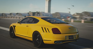 yellow Bentley Continental, Bentley Continental GT3, The Crew, car HD wallpaper