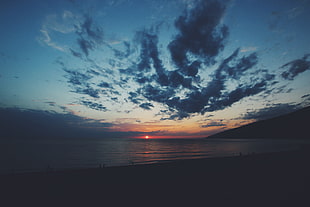 body of water, Sea, Shore, Sunset
