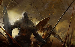 gladiator warriors painting, fantasy art HD wallpaper