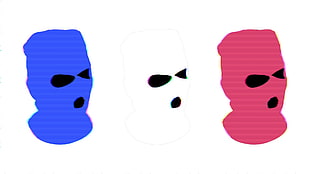 three assorted-color masks, malaa, EDM, house music, pardon my french HD wallpaper