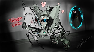 gray robot digital wallpaper, Portal (game), Portal 2, video games HD wallpaper