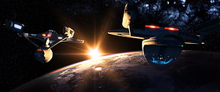 two black starships digital wallpaper, movies, Star Trek, Star Trek VI: The Undiscovered Country