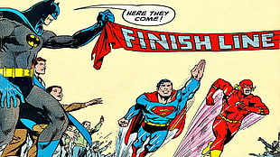 Superman, The Flash, and Batman drawing, DC Comics, Batman, Superman, Flash