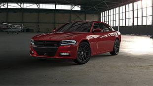 red Dodge sedan, Dodge, Dodge Charger, car, muscle cars HD wallpaper