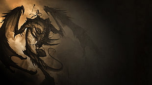 illustration of dragon, fantasy art, dragon HD wallpaper