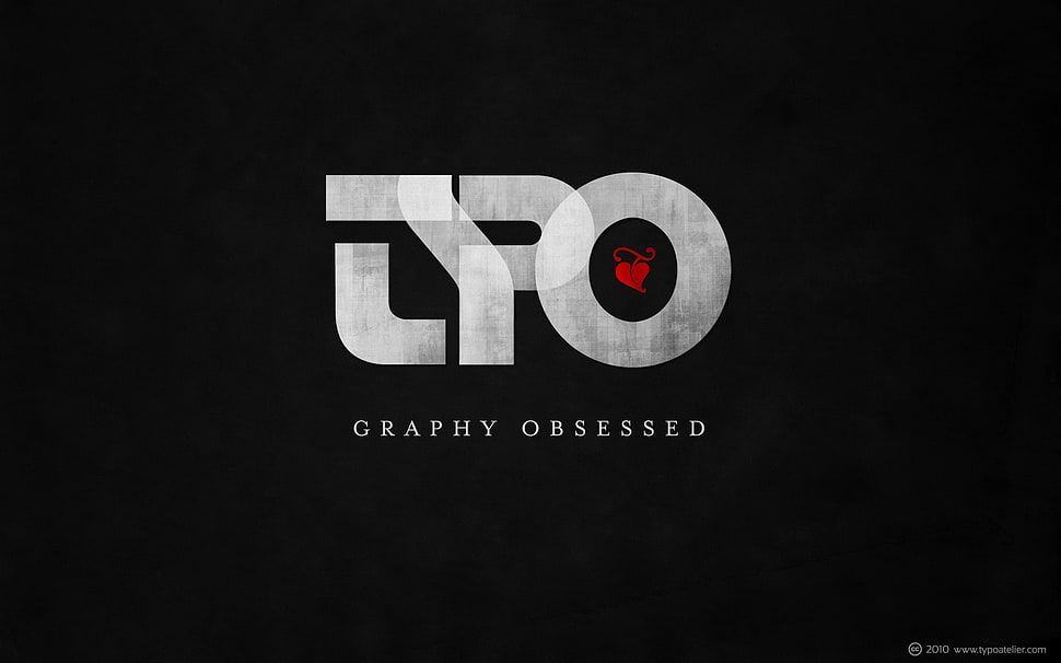 TPO graphy obsessed text, typography, simple background, heart, minimalism HD wallpaper