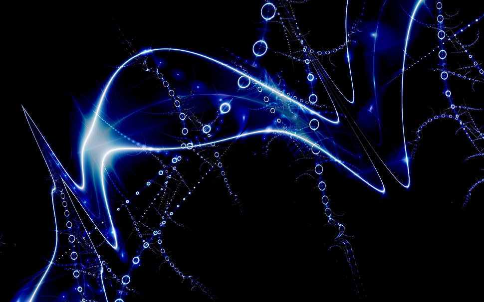 blue and black digital wallpaper HD wallpaper