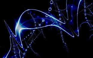 blue and black digital wallpaper