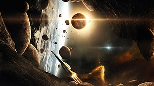 asteroid photo, digital art, CGI, render, 3D
