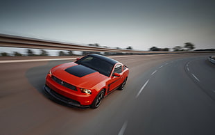 red Ford Mustang coupe, car, Ford, Ford Mustang HD wallpaper