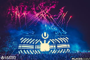 The Lord of the Rings poster, Ultra Music Festival, Rukes, stages, lights HD wallpaper