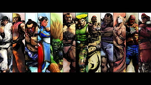 Street Fighter characters digital art wallpaper, Street Fighter, collage, video games HD wallpaper