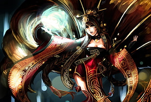 female animated character digital wallpaper, League of Legends, Ahri