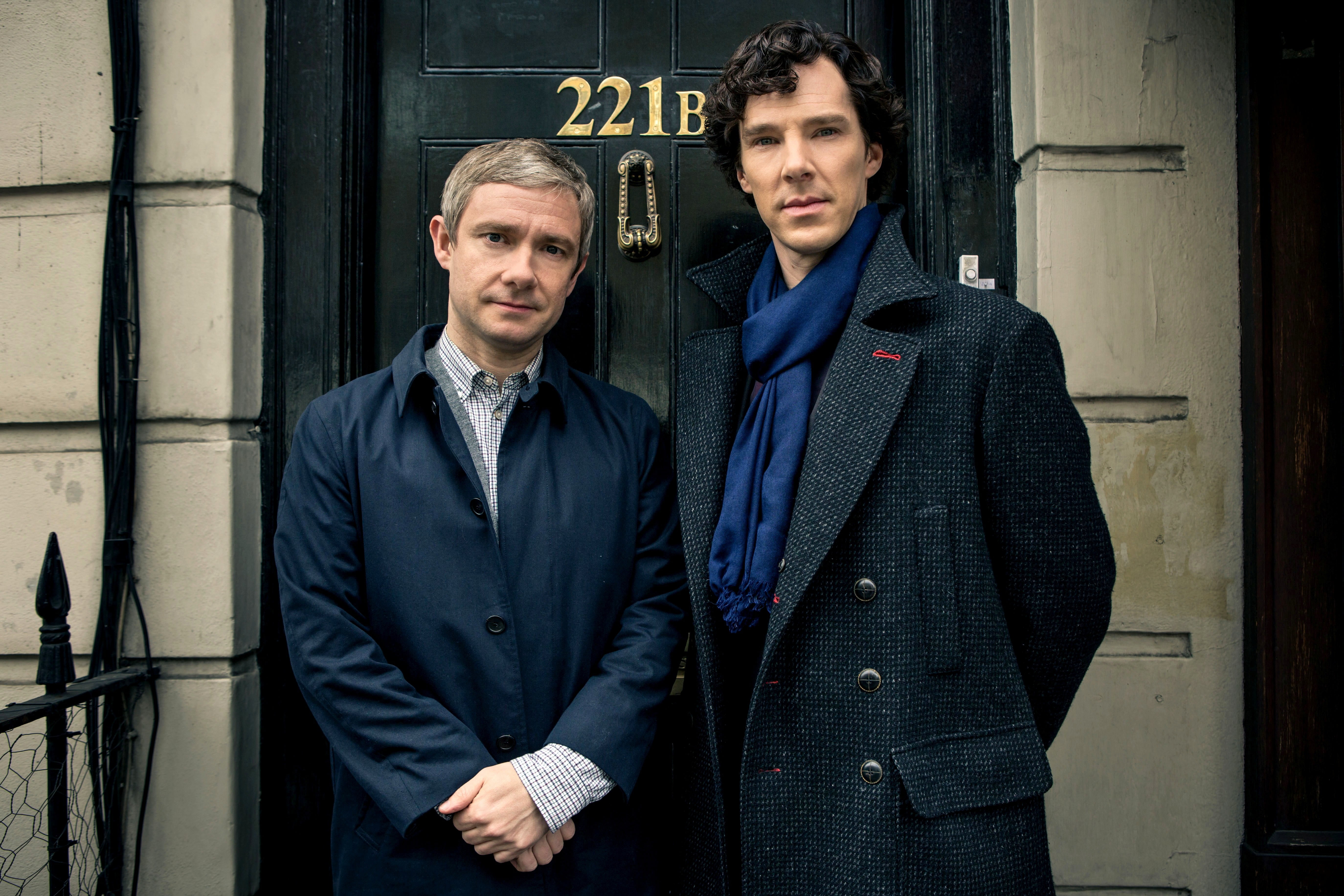 Two Person Standing Near 221b Door Hd Wallpaper Wallpaper Flare