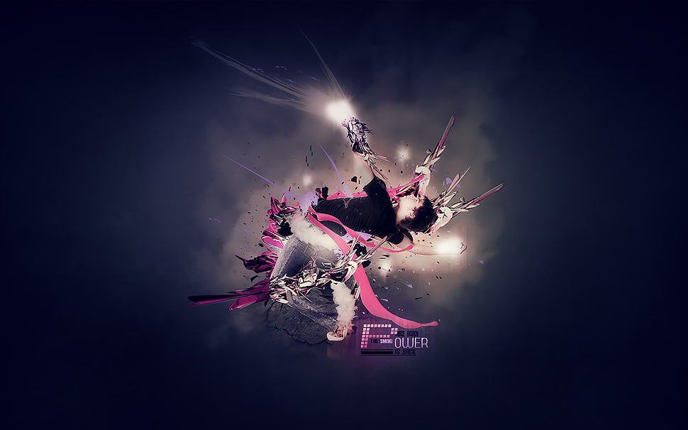 white and red flower decor, men, dancing, dancer, digital art HD wallpaper