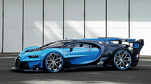 blue Bugatti coupe