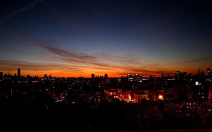 high rise buildings, sunset, cityscape, city, sky HD wallpaper