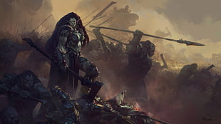 video game digital wallpaper, digital art, orcs, war, warrior HD wallpaper
