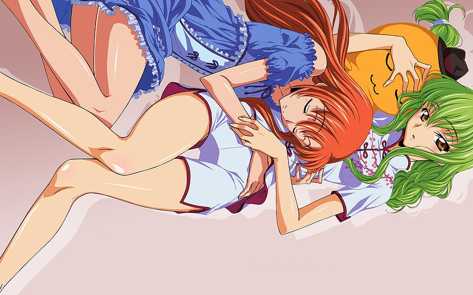 two female anime characters, Code Geass, C.C. HD wallpaper