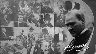 photo of man, Mustafa Kemal Atatürk, men, monochrome