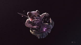 brown bear illustration, Desktopography, teddy bears, digital art