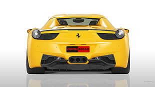 yellow Porsche car, Ferrari 458, supercars, car
