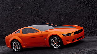 orange Ford Mustang, Ford Mustang, muscle cars HD wallpaper