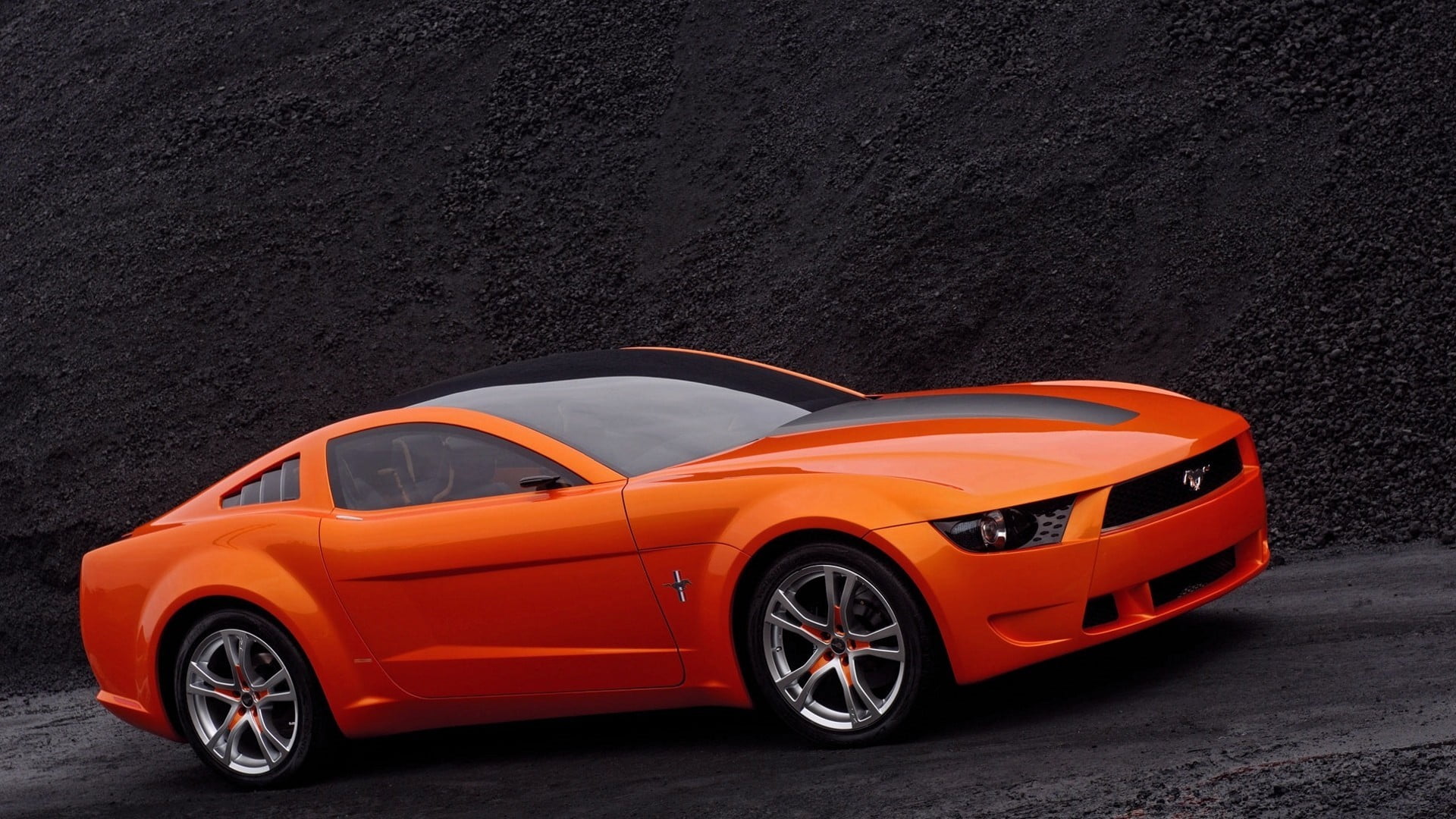 orange Ford Mustang, Ford Mustang, muscle cars