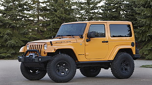 yellow and black Jeep Wrangler, Jeep Wrangler, car, Jeep, vehicle