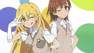 yellow and brown haired anime girl characters