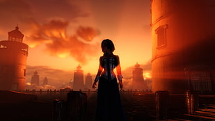 anime character digital wallpaper, BioShock, BioShock Infinite, Elizabeth (BioShock), lighthouse