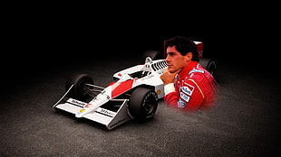 red and white racing car, Formula 1, Ayrton Senna, McLaren Formula 1 HD wallpaper