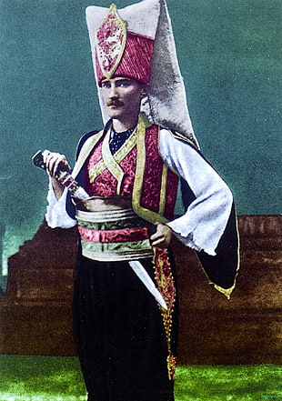men's white and red headdress, Turkish, Mustafa Kemal Atatürk