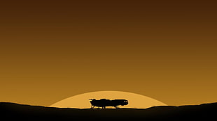 silhouette photography of house during sunset digital wallpaper, Star Citizen, sunlight, video games