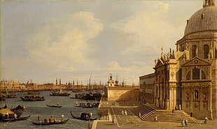 church beside seashore, Canaletto, Giovanni antonio canal, Venice HD wallpaper