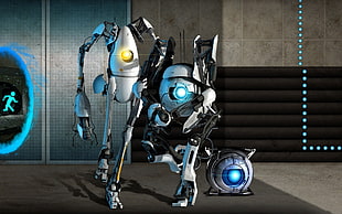 three robot fictional characters digital wallpaper