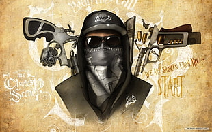 Los Angeles Lakers gangster graphic wallpaper, hoods, gangster, sunglasses, men