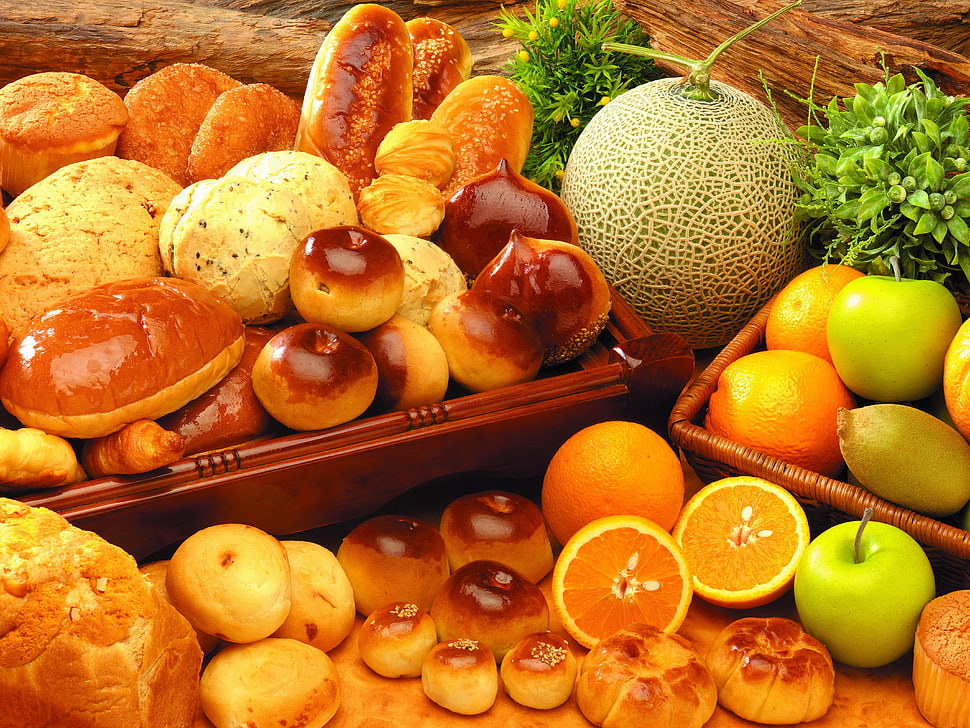 orange fruits beside granny smith apples HD wallpaper