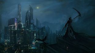 Grim Reaper illustration HD wallpaper