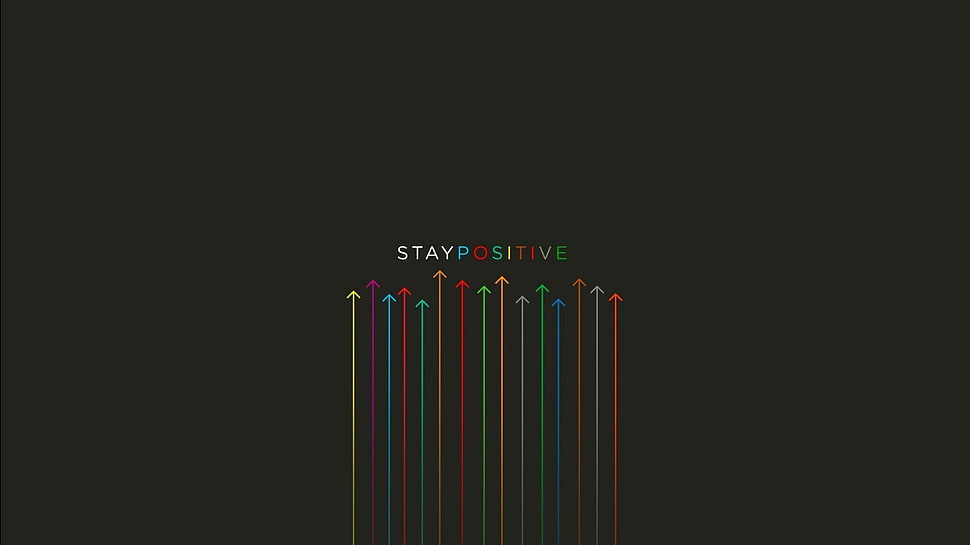 Stay Positive text, stay, positive, green, yellow HD wallpaper