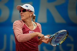 female tennis player in action photo